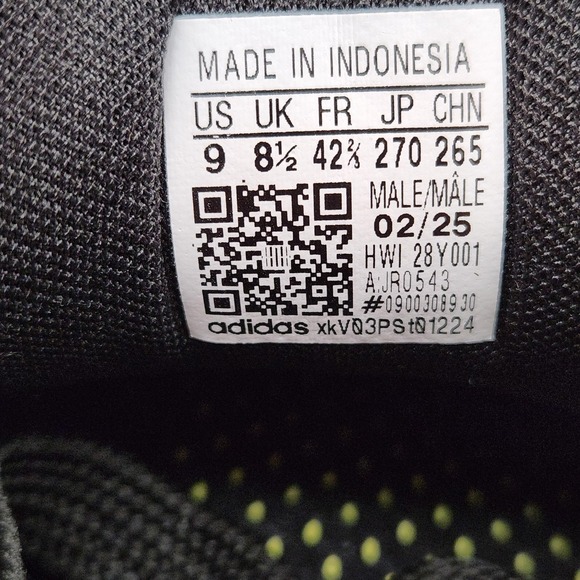 Adidas Cloudfoam Shoes Mens Size 9 Black White Low Top Casual Sneakers AJR0543 - Picture 6 of 8